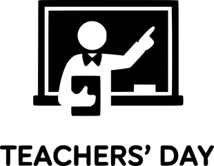 Simple black and white logo for World Teachers' Day