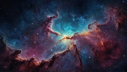 Fototapeta premium Deep Space Galaxy with Stars and Nebula Colors