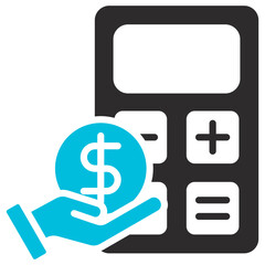 Expenditure Glyph Blue Grey Icon