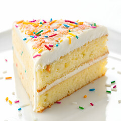 Delicious Two-Layer Vanilla Cake with Rainbow Sprinkles