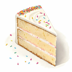 Sprinkled Vanilla Cake Slice