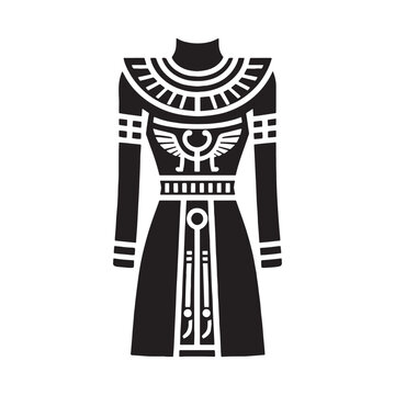 Smooth Egyptian Kalasiris dress silhouette ideal for digital artwork &ndash; Egyptian Kalasiris dress vector &ndash; Egyptian Kalasiris dress illustration &ndash; ladies dress silhouette