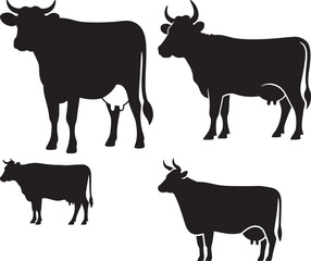 Cute Cartoon Cow Illustration Farm Animal Vector Graphic