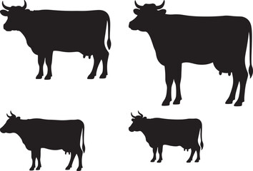Cute Cartoon Cow Illustration Farm Animal Vector Graphic