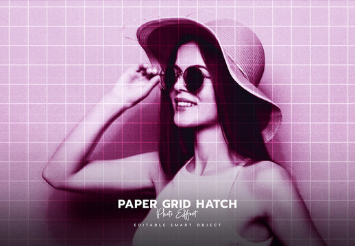 Paper Grid Hatch Photo Effect