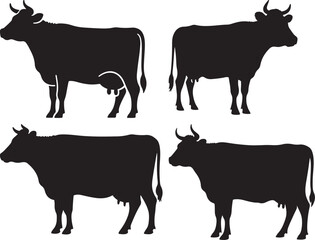Cute Cartoon Cow Illustration Farm Animal Vector Graphic
