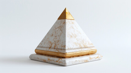 A Hedjet, the white crown of Upper Egypt, characterized by its tall, conical shape, representing the pharaoh's dominion over Upper Egypt, isolated on white.