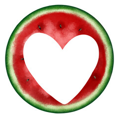 watermelon slice isolated on white