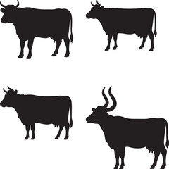 Cute Cartoon Cow Illustration Farm Animal Vector Graphic