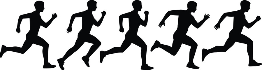 Motion in Action: High-Impact Running Figure Vector Pack