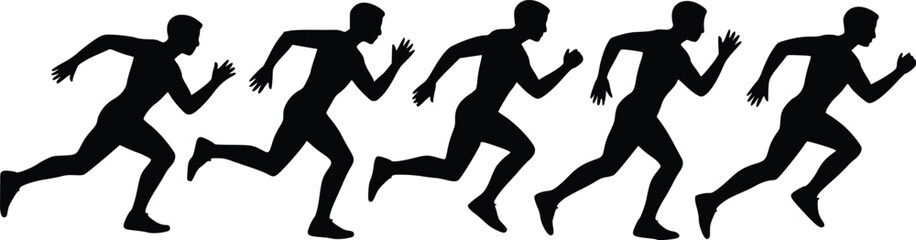 Race to Success Essential Running Man Vector Graphics