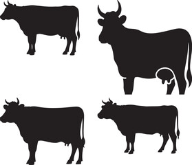 Cute Cartoon Cow Illustration Farm Animal Vector Graphic