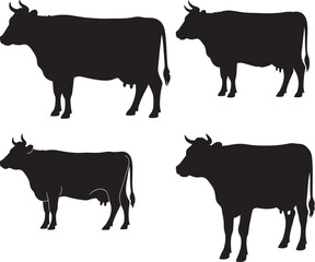 Detailed Illustration of a Cow Farm Animal Vector Graphic