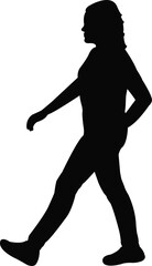 a woman walking body silhouette vector