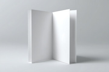 White Vertical Folded Brochure for Print Mockup