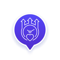 increase lifespan line icon, vector