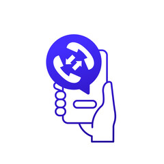 phone call icon with a smartphone in hand