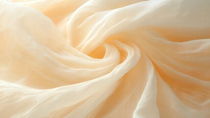 Obraz premium Soft Peach Fabric Drape With Delicate Pattern