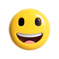 Fototapeta premium 3D Render of a Happy Smiley Face Emoji on Transparent Background
