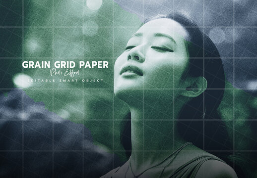 Grain Grid Paper Photo Effect