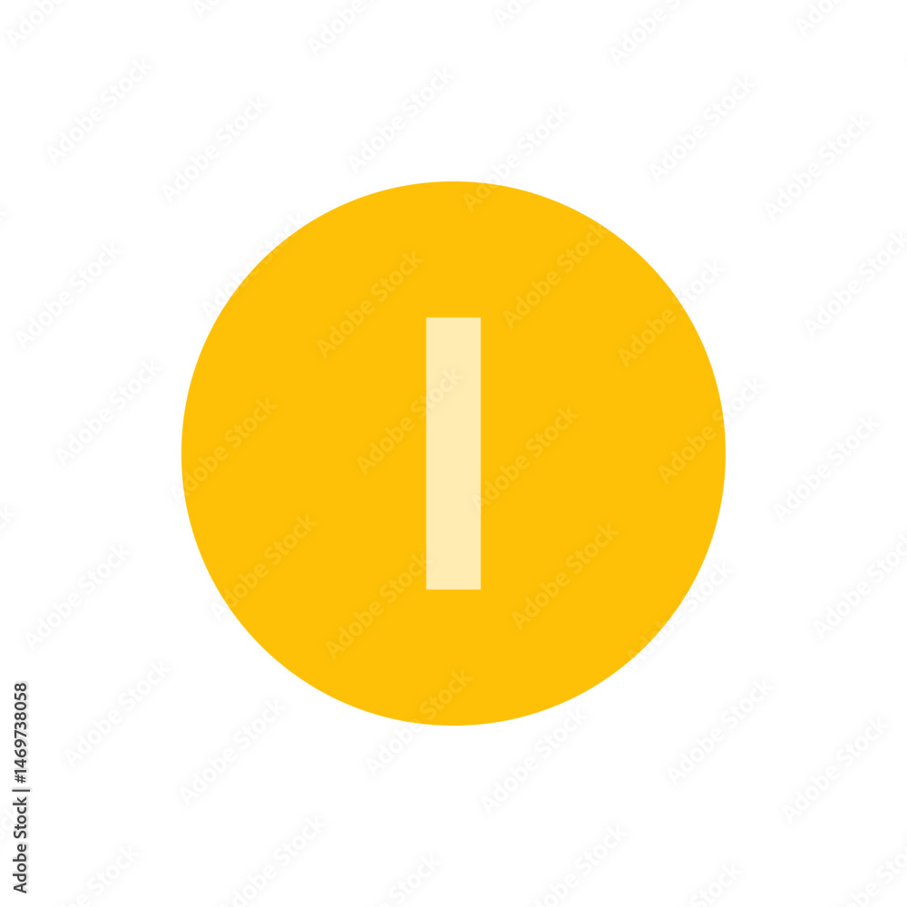 Poster illustration of a yellow circle with a light yellow vertical rectangle in the center of the composit