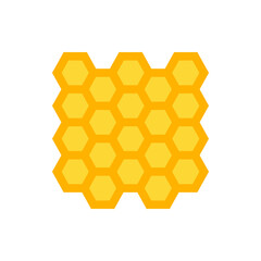 Illustration of a honeycomb structure with multiple hexagonal cells in a repeating pattern on white background