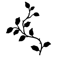 Silhouette Leaf Illustration Set