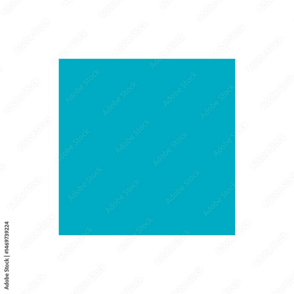 Poster a simple illustration of a horizontal turquoise rectangle centered on a white background plain and m