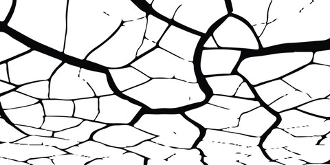 Obraz premium Vector cracks, breaks on land surface from earthquake. old wall background crack vector, grunge texture. cracked white paint on a white background. 