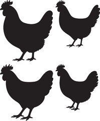 Colorful Hen Illustration Farm Animal Vector Graphic Design