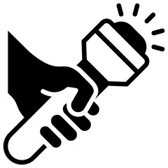 Flashlight outline mixed icon