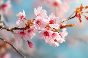 Obraz premium Beautiful cherry blossoms in full bloom.