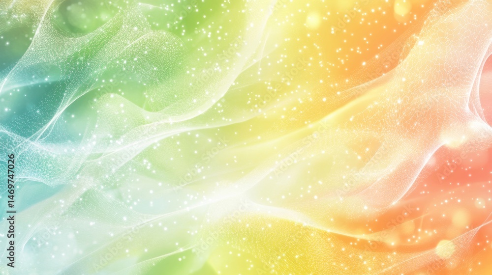 Poster vibrant dynamic canvas with colorful gradient waves and sparkles