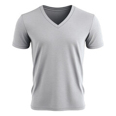 Gray v neck t shirt isolated on transparent background