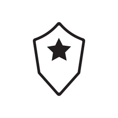 Vector shield with star icon, symbolizing protection, security, or premium features.