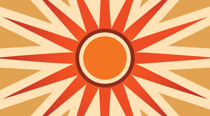 Colorful Geometric Sunburst and Radiant Line Backgrounds with Vintage Tone and Abstract Rays
