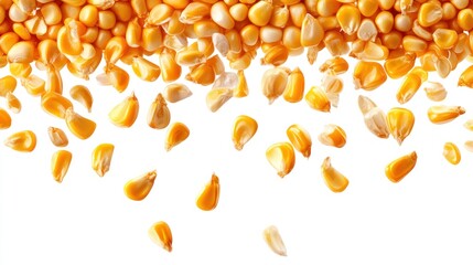 Corn kernels falling