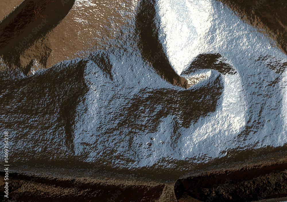 Poster foil texture with a glossy, metallic finish, creating an elegant, premium backdrop. wrinkled and