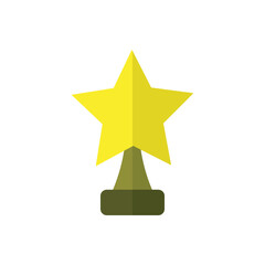 Golden star thropy icon vector. Vector illustration of a golden trophy with a star, representing awards, success, and championship recognition.