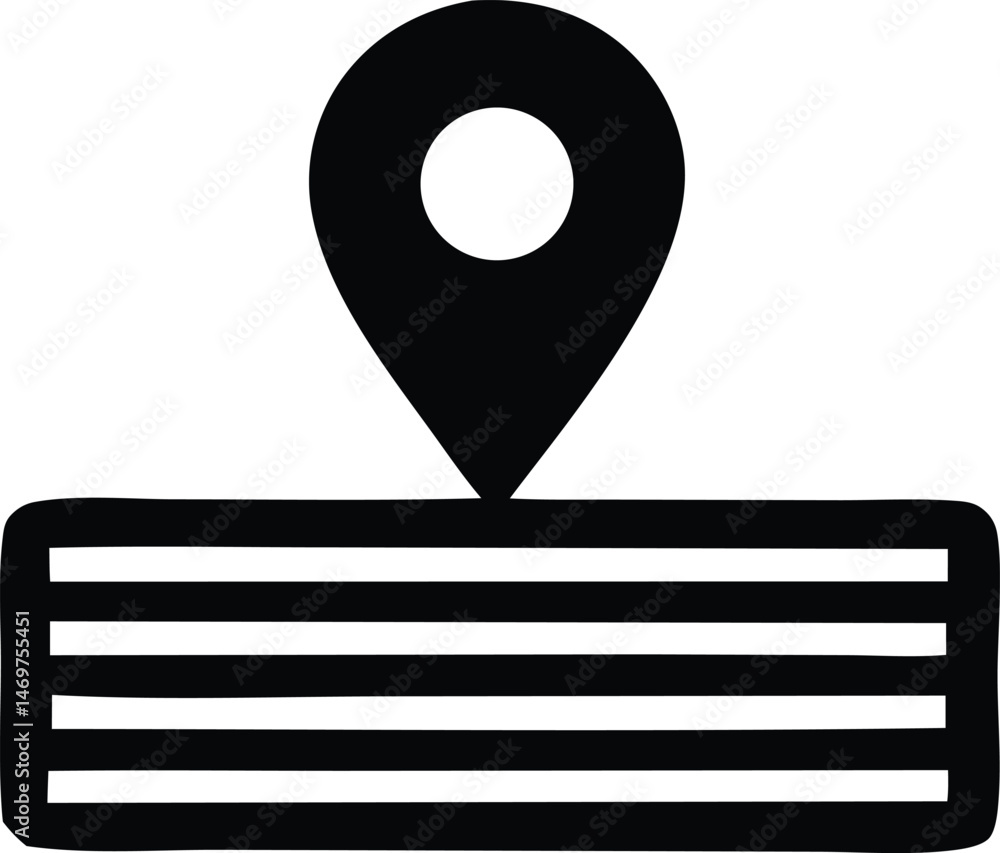 Aufkleber a vector illustration features a classic map pin marker icon, a recognizable symbol for gps navigati
