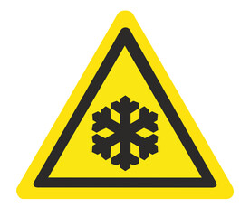 ISO 7010 W010 Warning; Low temperature / freezing conditions