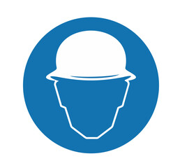 Safety helmet must be worn sign. M014. Standard ISO 7010