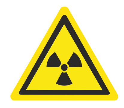 yellow triangular sign grungy style danger sign with radioactive warning sign rusty warning caution hazard danger worn out radioactivity symbol atomic atom