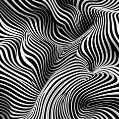 Black & White Optical Illusion Lines - Hypnotic Motion Abstract Pattern
