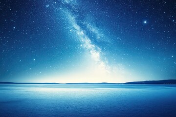 Starry night over tranquil waters