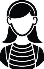 Vector cartoon illustration design shows a black silhouette of a girl and a black silhouette of a girl in a hat next to a black and white cartoon illustration of a man with a hat