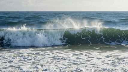 Fototapeta premium Santa Barbara Beach Waves Crashing Pacific Ocean