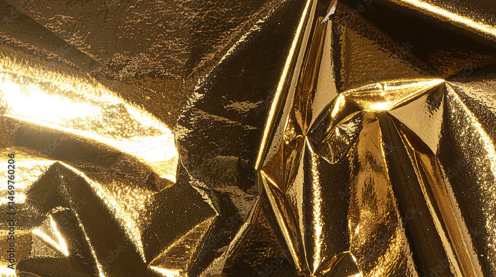 Poster golden and bronze foil texture with a glossy, metallic finish, creating a premium, elegant backdrop.