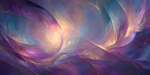Abstract artistic interpretation of infinity with flowing cosmic shapes in deep purples electric blues and golds extending endlessly into a surreal glowing horizon

