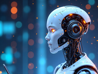 Network robot artificial intelligence future technology digital intelligence illustration